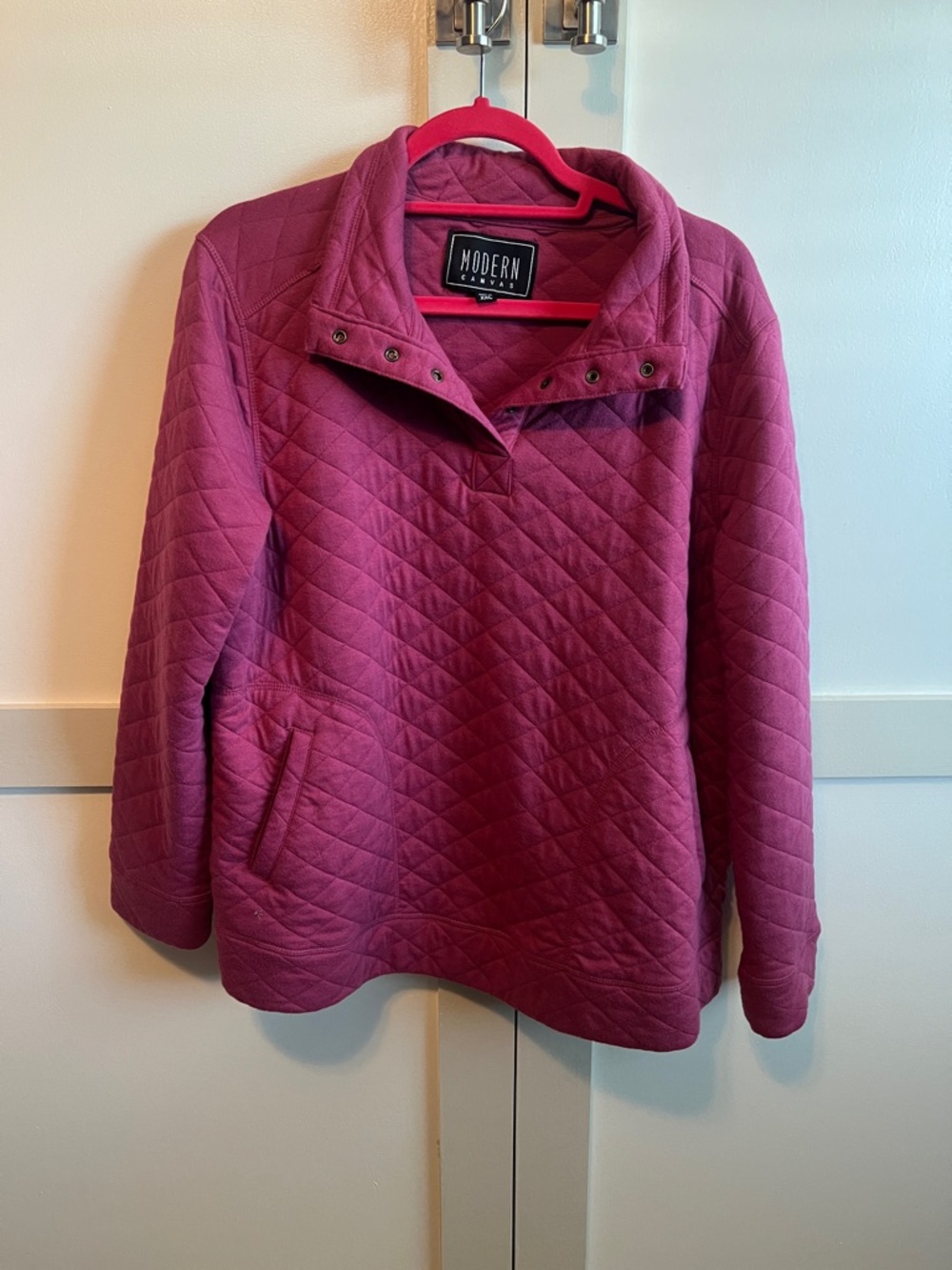 Modern Lux Quilted Pullover - Raspberry Pink
